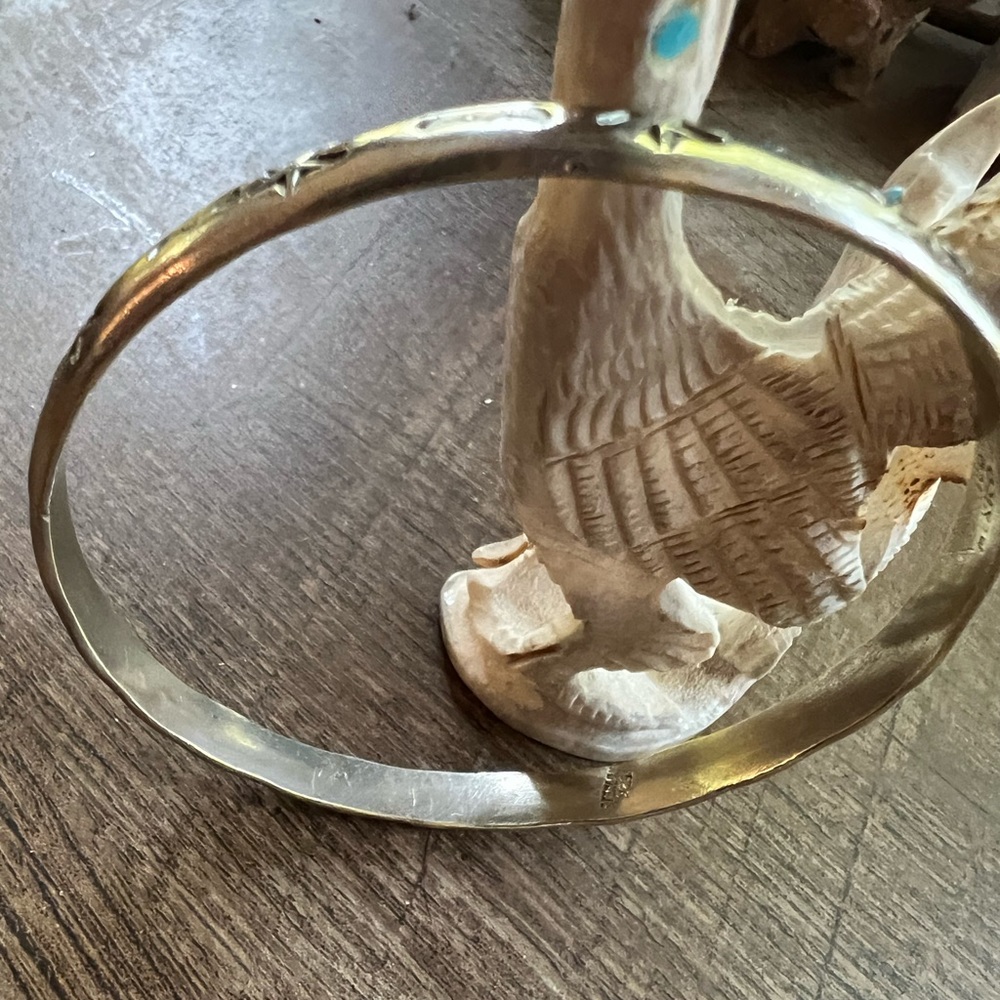Vintage Sterling Silver Bangle - Picture 6 of 7